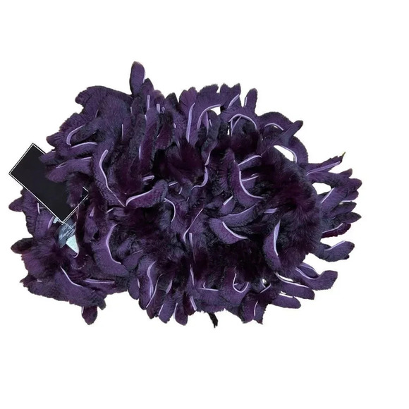 Diana Rosh Natural dyed Rabbit fur scarf - Picture 4 of 11